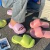 Fashion Summer Women Thick Sole Slippers Outdoor Casual Eva Platform Slippers Bathroom Anti-Slip Soft Sandals Fashion Ladies Cloud Shoes