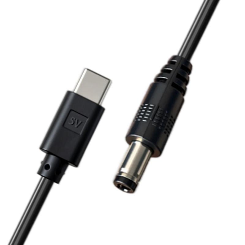 Круглый силовой кабель 5,5x2,5 мм с входом USB C, центрально-положительный шнур для совместимого оборудования, длина 1 метр