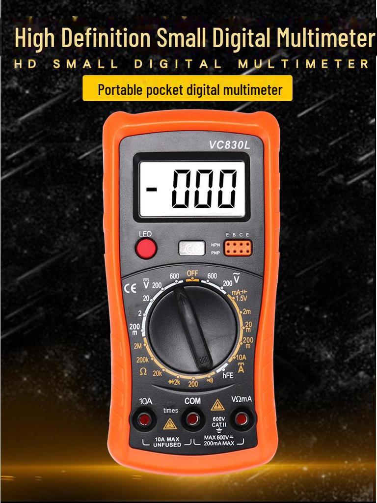Compact A830L Digital Multimeter: High-Precision, Portable, Backlit Electromechanical Multifunction Meter