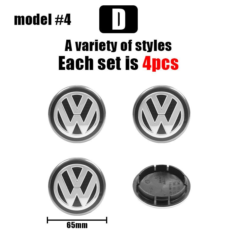 For VOLKSWAGEN 4pcs 55mm 65mm Car Wheel Center Caps Hubcap Cover Accessories For Volkswagen PASSAT Sagitar BORA JETTA GOLF POLO