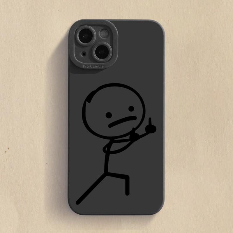 Cute Cartoon Matchman Matte Silicone Phone Case For iPhone 16 11 12 13 14 15 Pro Max XR XS X 7 8 Plus SE2 16E Soft Back Cover