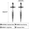 Stainless Steel Sword Stud Dangle Earrings for Men Women Gothic Punk Sword Earrings Jewelry