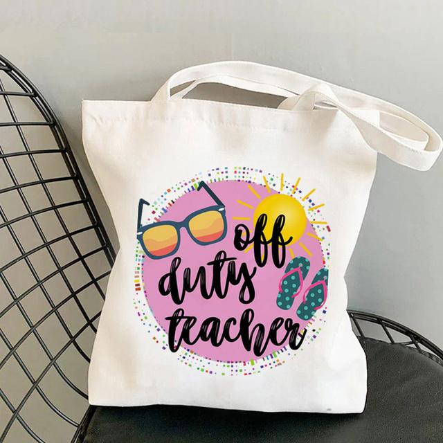 Поставки, сумка-тоут с принтом учителя для детского сада, женская сумка-шоппер в стиле Харадзюку, забавная сумка для девочек, сумка для покупок на плечо, женский подарок, холщовая сумка