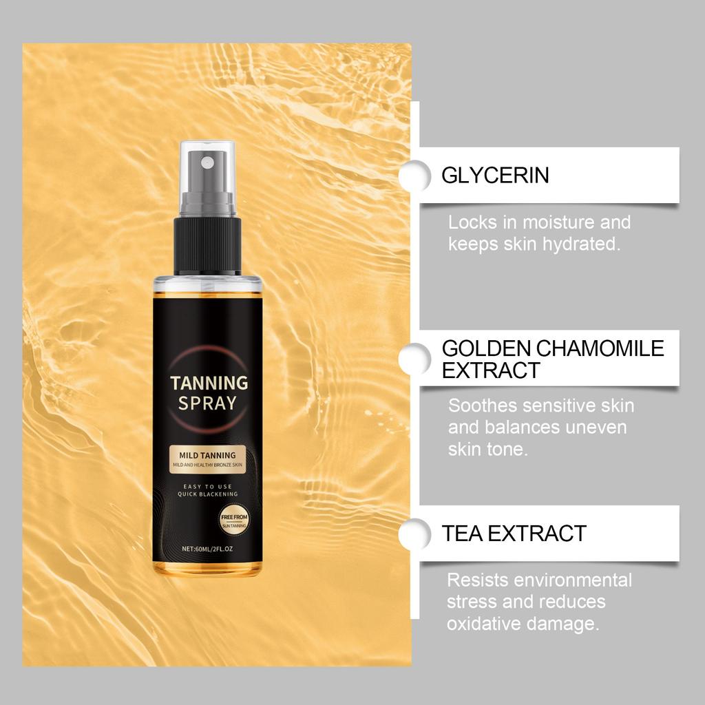 Tanning Spray Black Self Black Waterproof Long-lasting Black Summer Beach Moisturizing 60ml