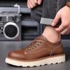 Fashion Mens Leather Oxford Shoes Thick Bottom Mens Casual Shoes Lace-up Business Work Office Dress Shoes Leisure Walk Sneakers Footwear