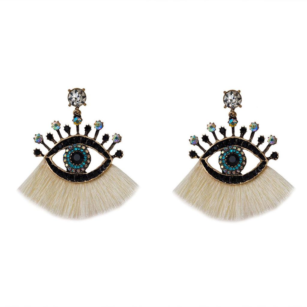 Devil's Eye Drip Oil Alloy Earrings: Trendsetting European & American Street Style