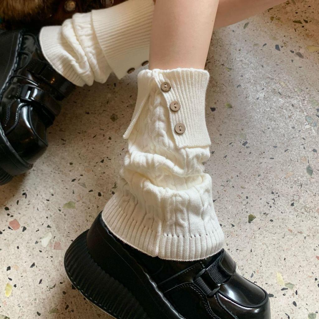 Ретро гетры с пуговицами и отворотами, вязаные косами: Гольфы Slim Fit для подиумной моды Осень-Зима