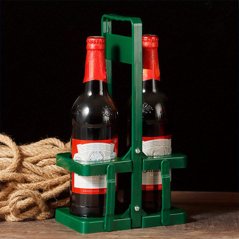 1шт складная винная стойка для напитков пластиковая настольная складная корзина для рук портативный держатель для пива пластиковая рамка на две бутылки