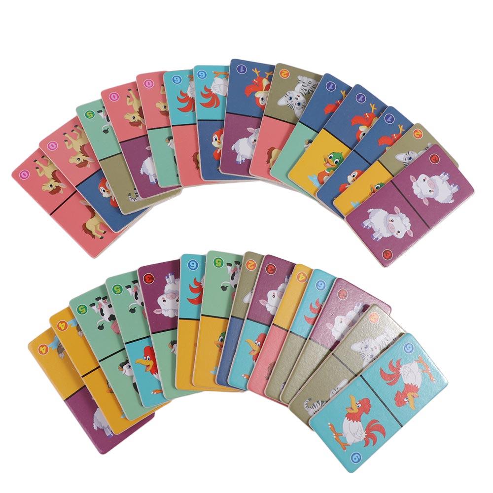 Education blocks Animal Domino Puzzle Toy Wooden Wooden Domino Building Blocks Set Kids Kids Toys
