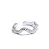 Yhpup Distinctive Stainless Steel Irregular Hammer Metal Geometric Adjustable Ring Wholesale Accessories Attractive Jewelry