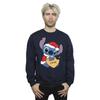 Disney Mens Lilo And Stitch Christmas Love Biscuit Sweatshirt