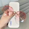 Cheap Luxury Trendy Designer Sun Glasses Rimless Shades Polygon Ladies Sunglasses for Women