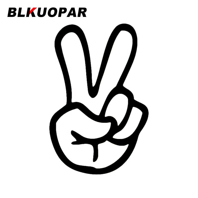 BLKUOPAR Мультяшные пальцы Наклейки Защита от царапин Перекрытие Царапина Автомобильные наклейки Силуэт Вырезка Шлем ФУРГОН Защита двери автомобиля