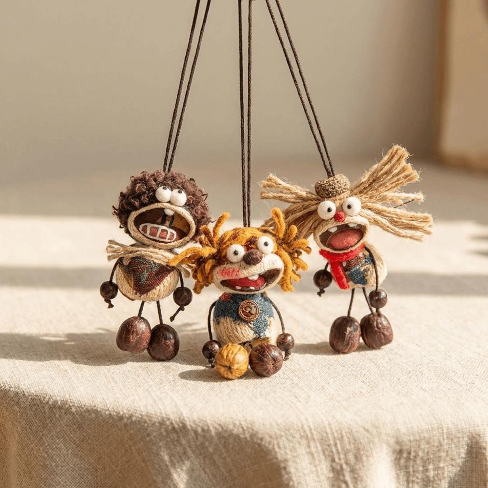 Fabric Funny Tongue Doll Keychain Nut Shell Creative Ornament Eco-friendly Key Pendant Gift