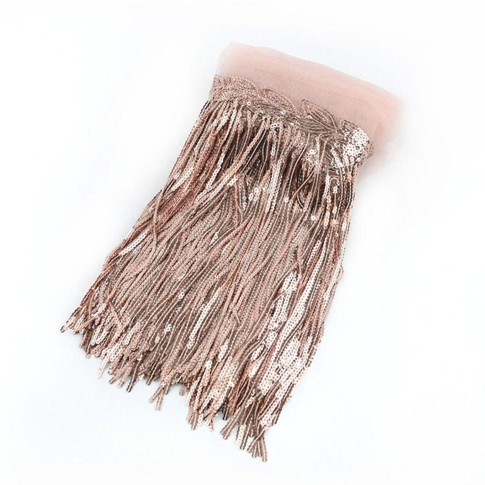 10Yards Dance Trim Clothing Sequin Tassel Lace Decoration Material DIY Handmade 20cm
