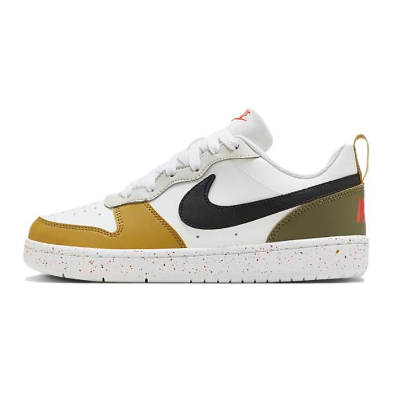 Nike Court Vision Low Дышащие Низкие Детские Скейтбордические Кроссовки Бело-Коричневые Кроссовки HF0744-109
