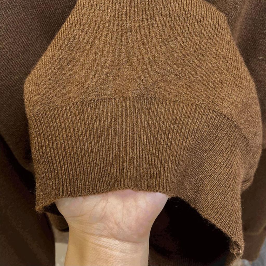 Свободный свитер с полувысоким воротником для женской осени и зимы с дизайном из бисера и вырезами, вязаный топ и пуловер