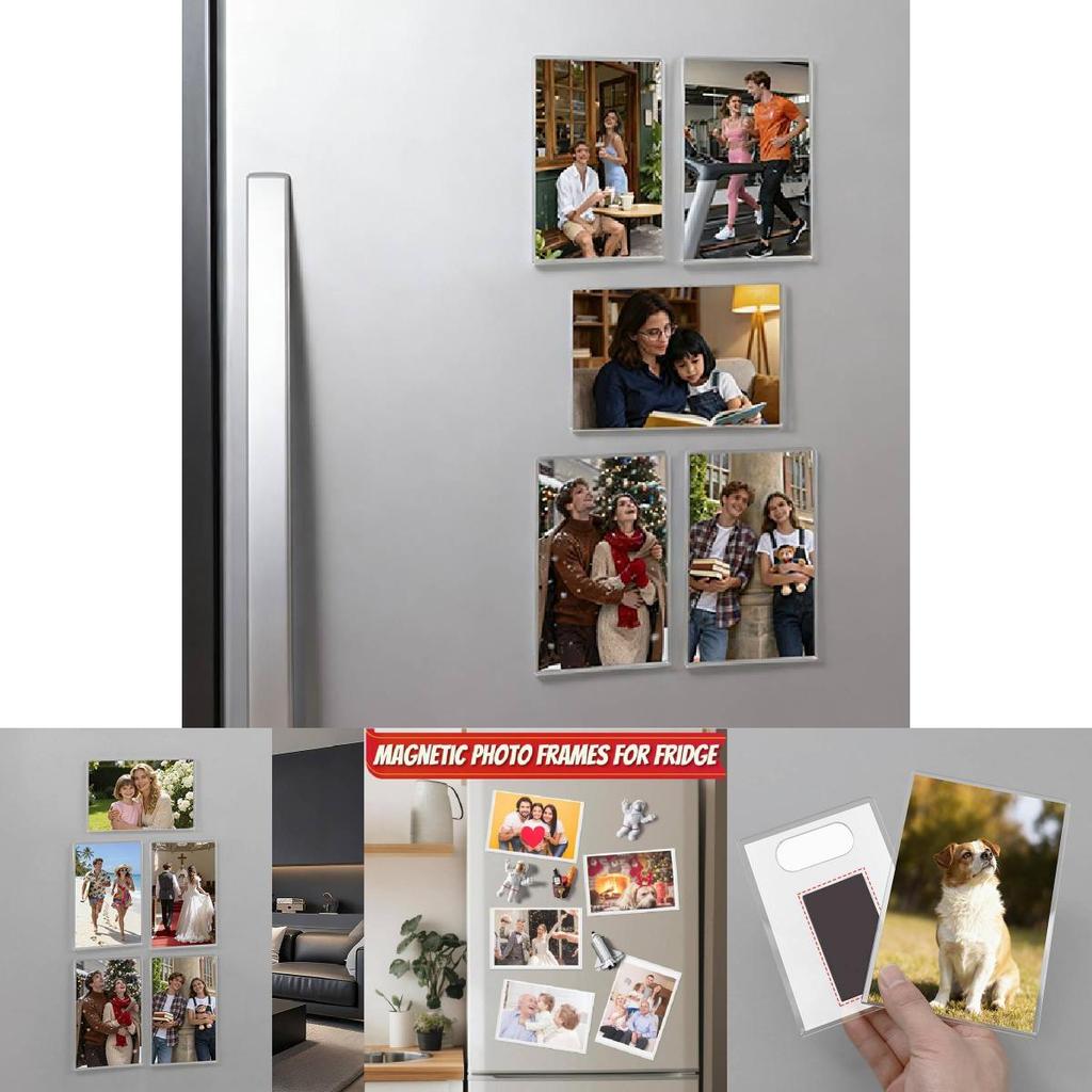 Acrylic Photo Frame Magnetic Refrigerator Magnet With Diy Photo Wall For Home Decor