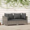 VidaXL Garden Lounge Set 2 Pcs with Cushions Grey Wicker, Garden Lounge, Outdoor Lounge Set, Set of 362684