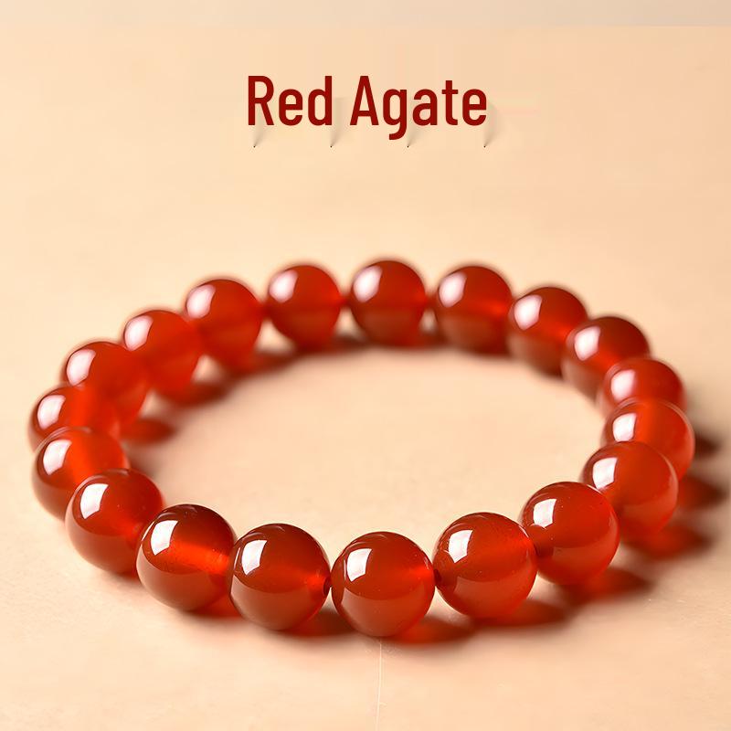 Натуральный браслет из красного агата-халцедона с бусинами удачи в буддийском стиле для мужчин и женщин