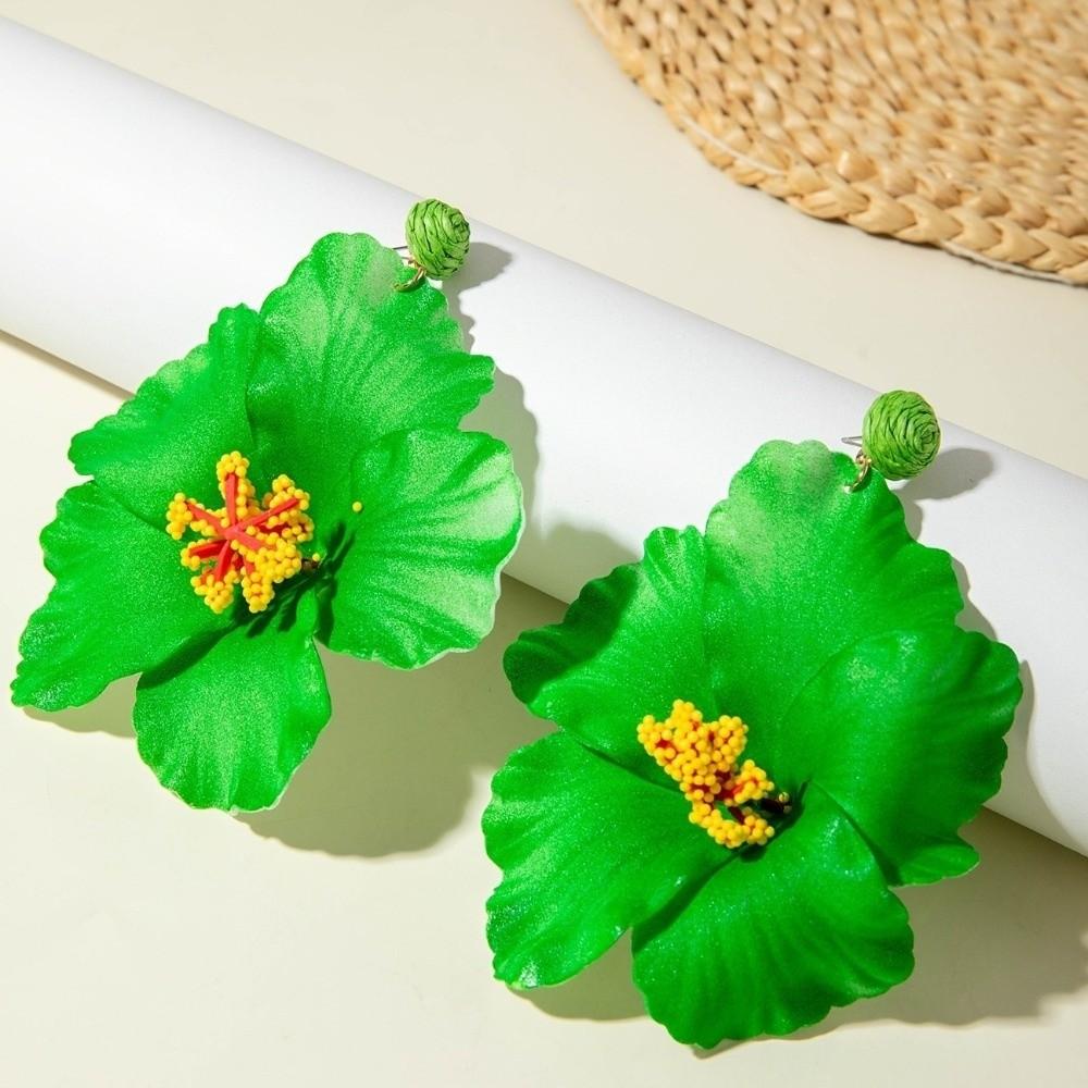 Colorful Fabric Flower Earrings Cloth Beach Drop Earrings Fresh Floral Pendant Earrings Girls