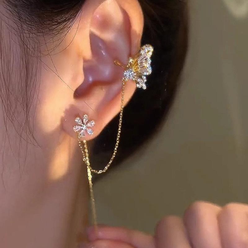 Серьги-каффы в корейском стиле из стерлингового серебра S925 с многослойным жемчугом, не требующие прокола – женские ретро-элегантные серьги, нишевые украшения для ушей.