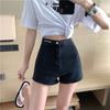 High Waist Denim Shorts Women's Summer Tide Versatile New Wide Leg Hot Pants Thin Slim Marble Tide