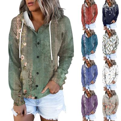 Женская толстовка с капюшоном, свободная спортивная куртка с длинными рукавами и принтом