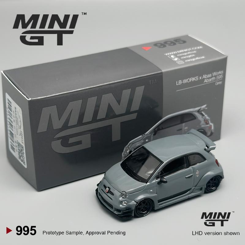 МИНИГТ 1:64 Серо-красный Abarth 595 LB-WORKS x Abas Works литой автомобильный Модель 995 963 1051