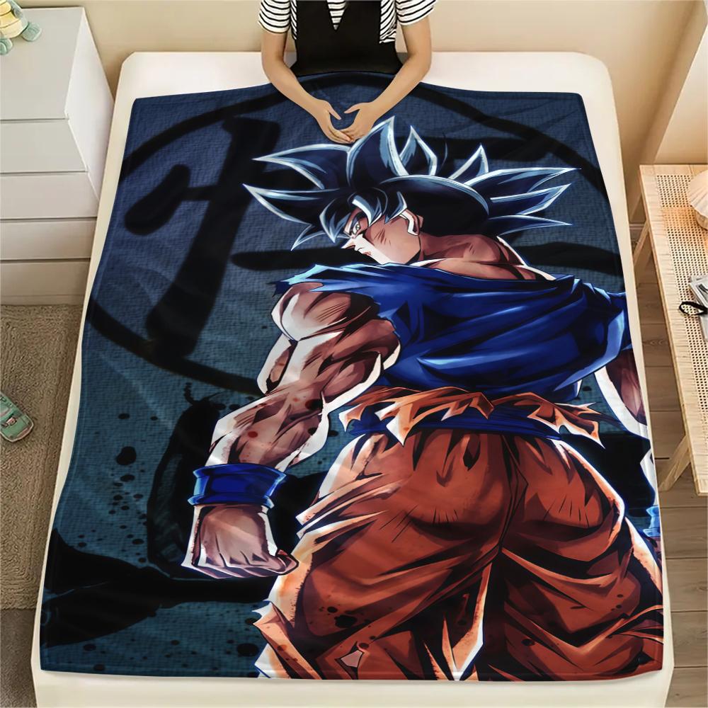 Dragon Ball Son Goku Flannel Blanket Stylish Print Perfect For Home Bed Sofa Chair Travel Picnic -HE44