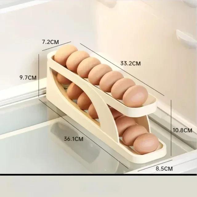 2/1pcs Large Capacity Refrigerator Egg Storage Box Rolling Kitchen Container Eggs Rolling Rack Refrigerator Egg Organizer Holder