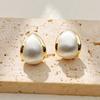 Minimalist Metal Stud Earrings Women Fashionable Versatile Luxury Ear Accessories Daily Commute
