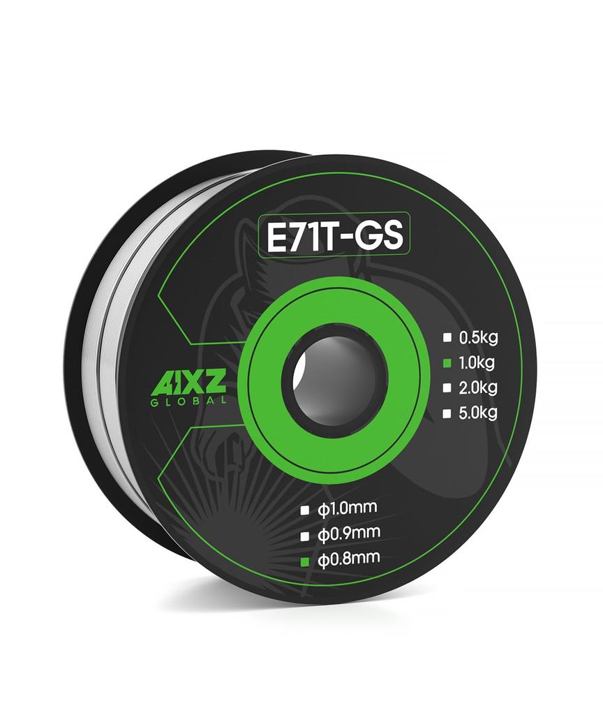 AIXZGLOBAL Сварочная проволока из низкоуглеродистой стали для MIG-сварки, порошковая проволока, сварочная проволока, идеально подходит для DIY, 1 кг, полуавтоматическая, без газа, 0,8 мм