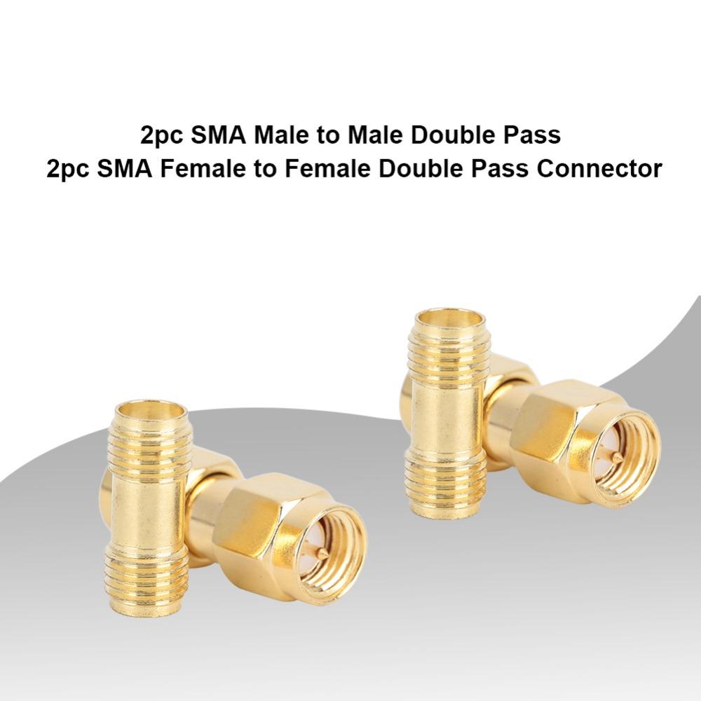 4PCS Double Pass Connector 2PCS SMA Male to Male Adapter Golden SMA Connector Kit  Technicians