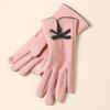 Thick Plush Full Finger Mittens Bow Decoration Winter Gloves Warm Women Gloves  Women