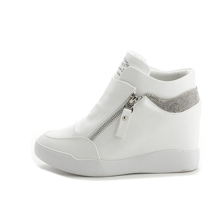 Fashion High Quality Women's Small White Shoes High Heels Sneaker Outdoor Casual Leather Sports Platform Shoes