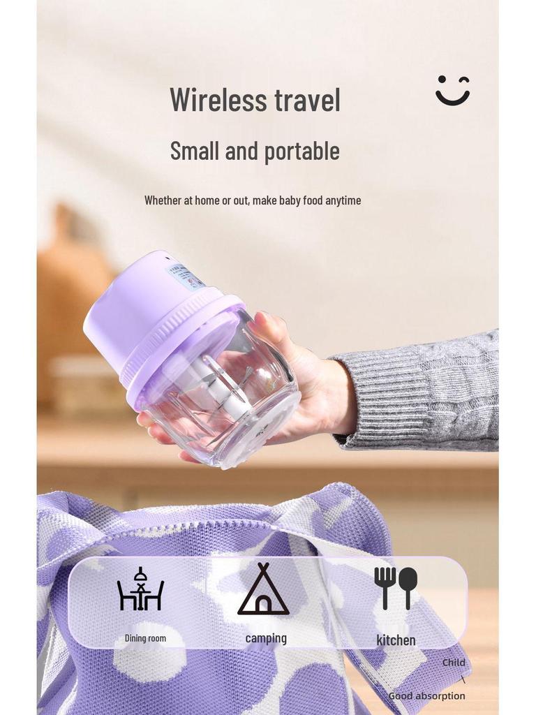 Brand Wireless Garlic Masher and Pepper Grinder: Kitchen Household Meat Grinder and Baby Food Maker