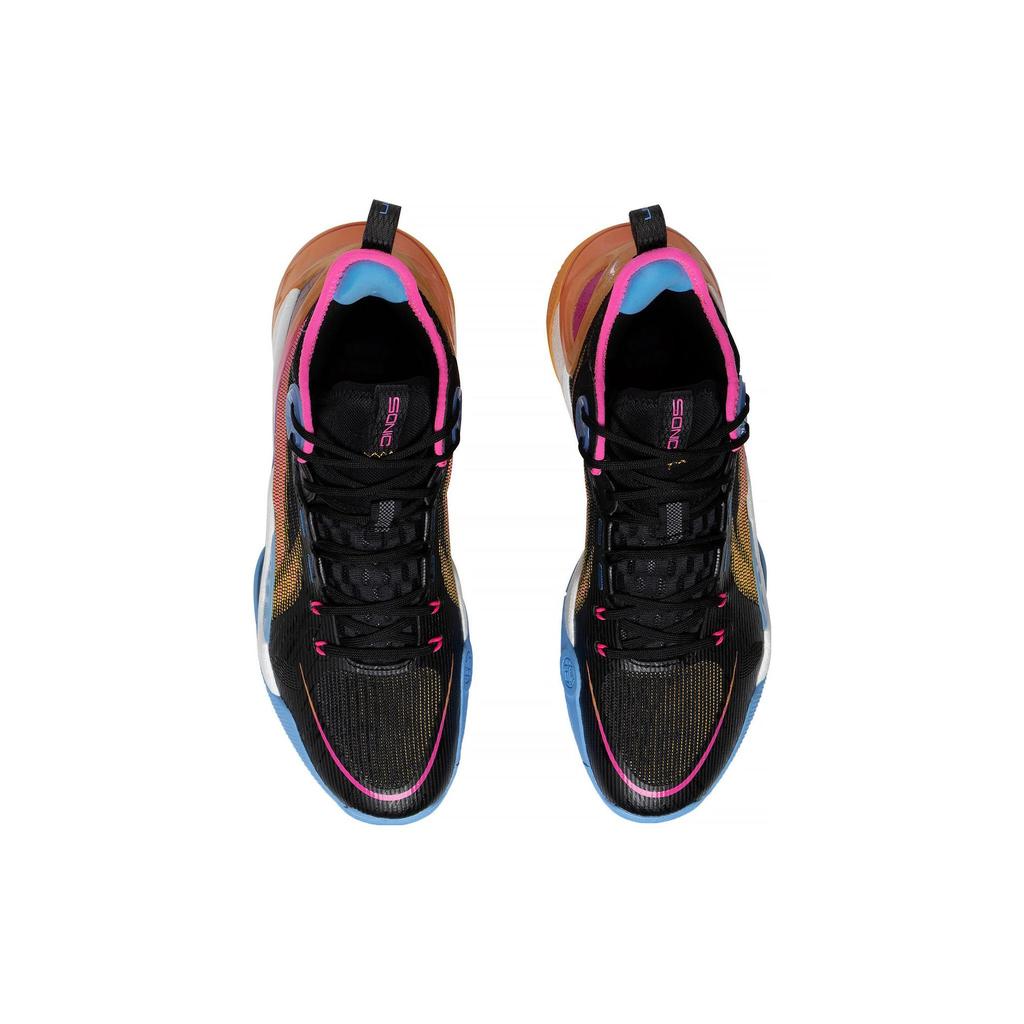 Li Ning SONIC 10 Ultra Mid Высокие износостойкие дышащие баскетбольные кроссовки Мужские Черные Синие Коричневые ABAS145-5