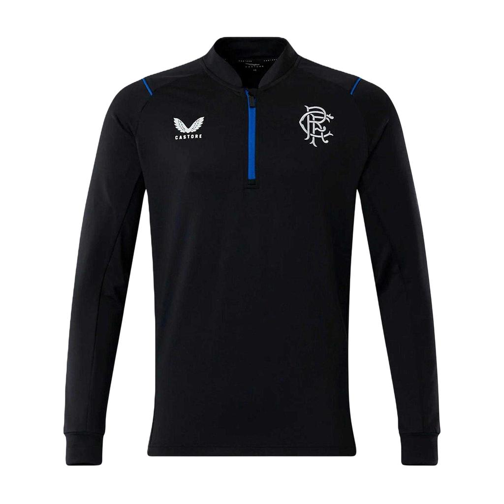 Castore Mens Rangers FC Quarter Zip Training Fleece Top