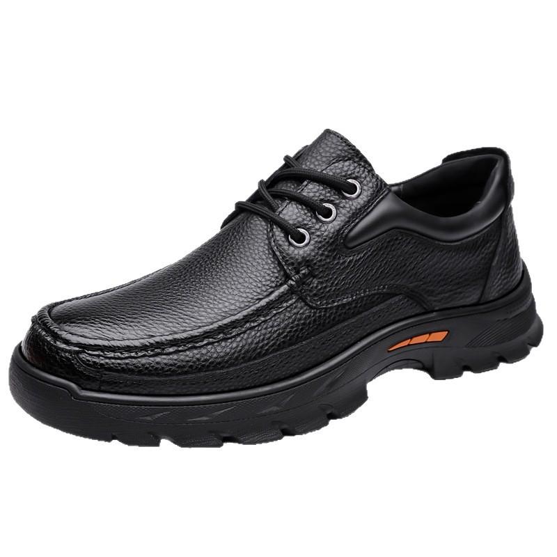 Leather Shoes Men's First Layer Cowhide Business In the Elderly Father Shoes Soft Sole Casual Breathable Leather Shoes