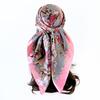 Classic cashew-patterned silk scarf for women, shawl, faux silk headscarf, 90cm square scarf