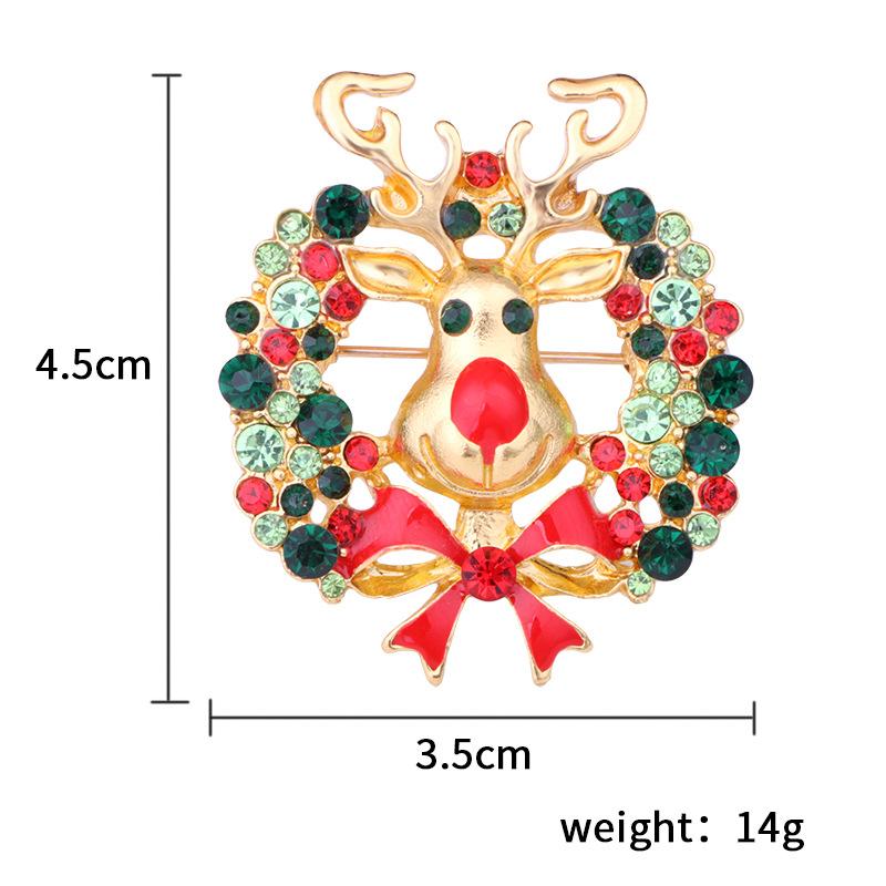 Christmas Brooches Set Tree Santa Snowman Sleigh Bell Boots Pin for Xmas Sweater Decoration Body Accessories