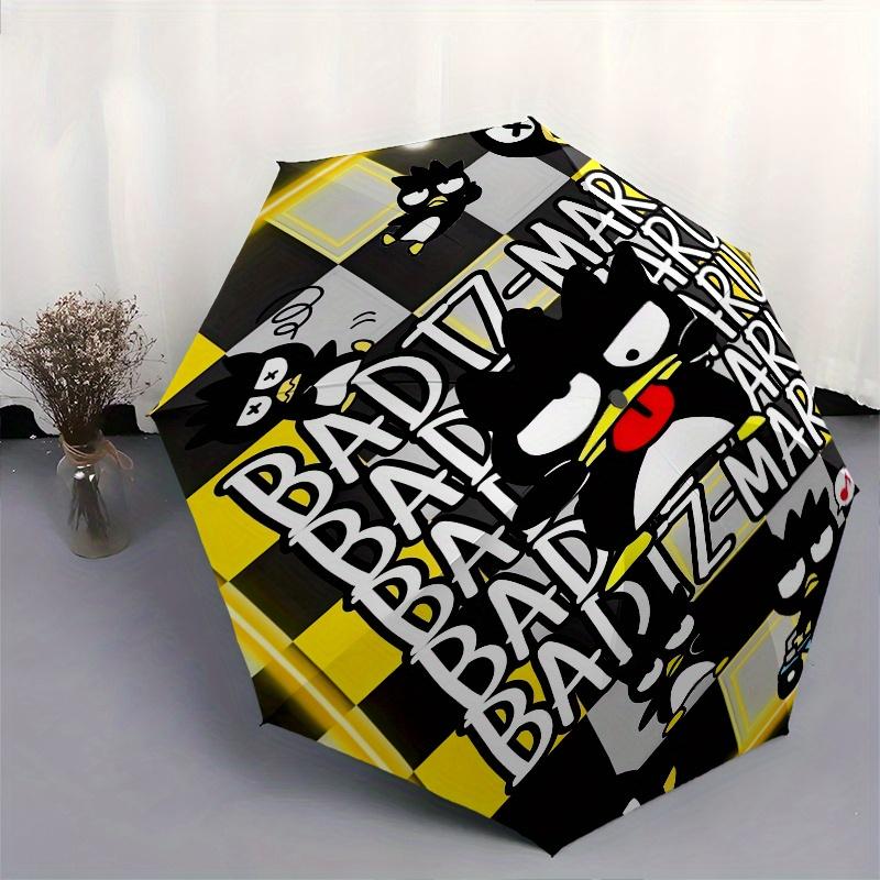 Badtz Maru,Kawaii Automatic Folding Umbrella Simple 8 Rib Design, Bright Cartoon Pattern, Durable Iron Frame, Suitable For Travel, Outdoor,