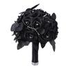 Black Burgundy Gothic Bridal Bouquets for Bride Bridesmaids Artifiicial Silk Foam Roses Flower Wedding Bouquet Halloween E2W5