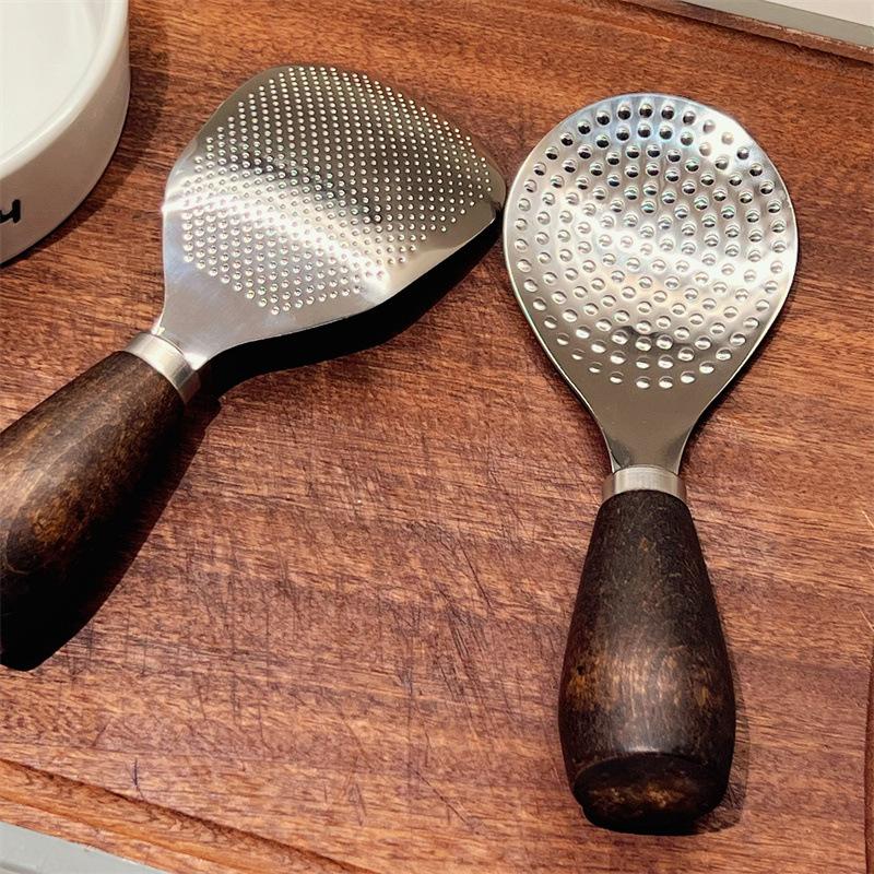 Набор из 1 штуки Нержавеющая сталь Антипригарная ложка для риса Высокотемпературная Жаростойкая Защита от ожогов Кулинарный Кухонный гаджет Прочный