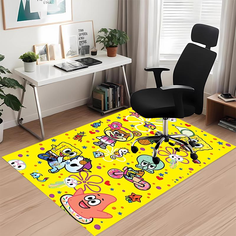SpongeBob SquarePants Printed Carpet, for Office Chair Living Room Bedroom Kitchen Room Decor Gifts.