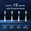 Sonic Dental Electric Toothbrush with Wireless Charging Base 4 Heads 5 Modes Time Reminder High Frequency Vibration Waterproof