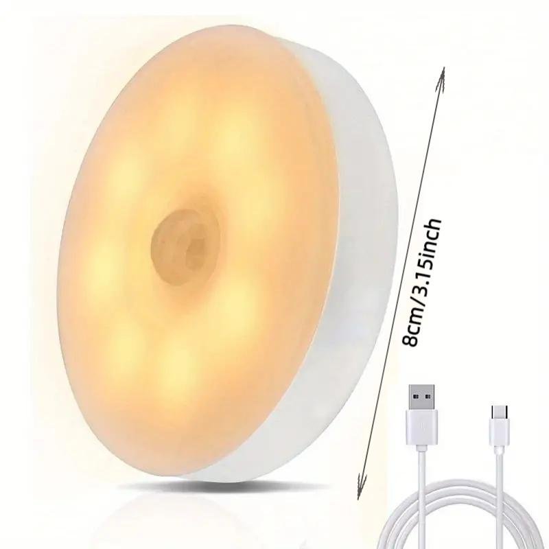 3 шт. светодиодный датчик движения ночник USB перезаряжаемый ночник для кухонного шкафа гардеробная лампа лестница шкаф свет