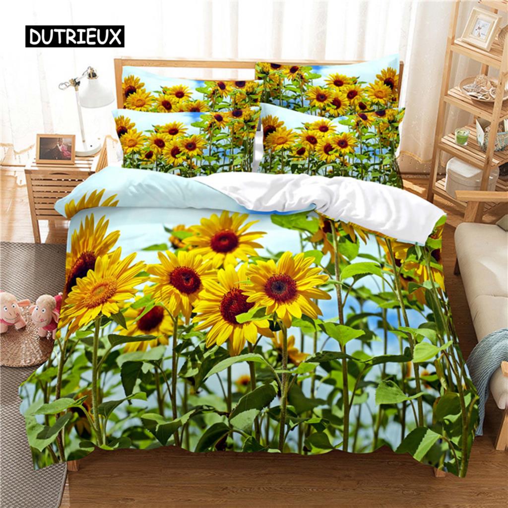 Красивый комплект постельного белья с цветочным принтом, комплект пододеяльников, комплект постельного белья с 3D-печатью, комплект постельного белья размера «queen size», модный дизайн
