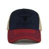 Cotton Front Mesh Back Trucker Cap, Bull Skull Print Adjustable Snapback Baseball Hat Unisex Western Style Outdoor Sports Sun Hat
